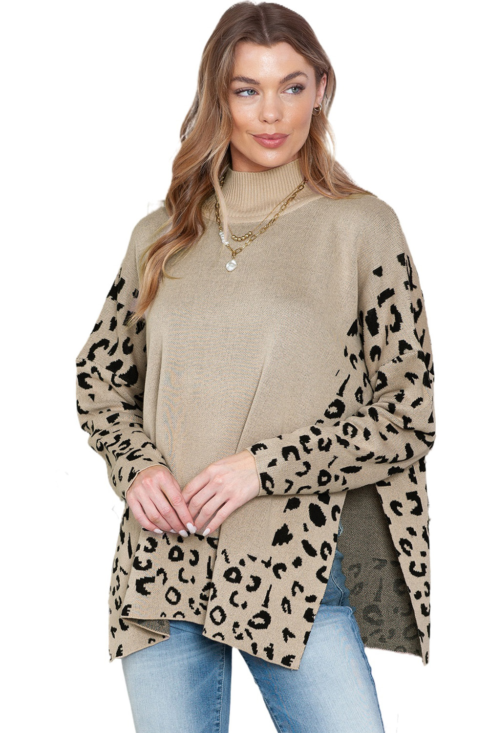 Yellow Drop Shoulder Henley Pullover Sweater With Slits