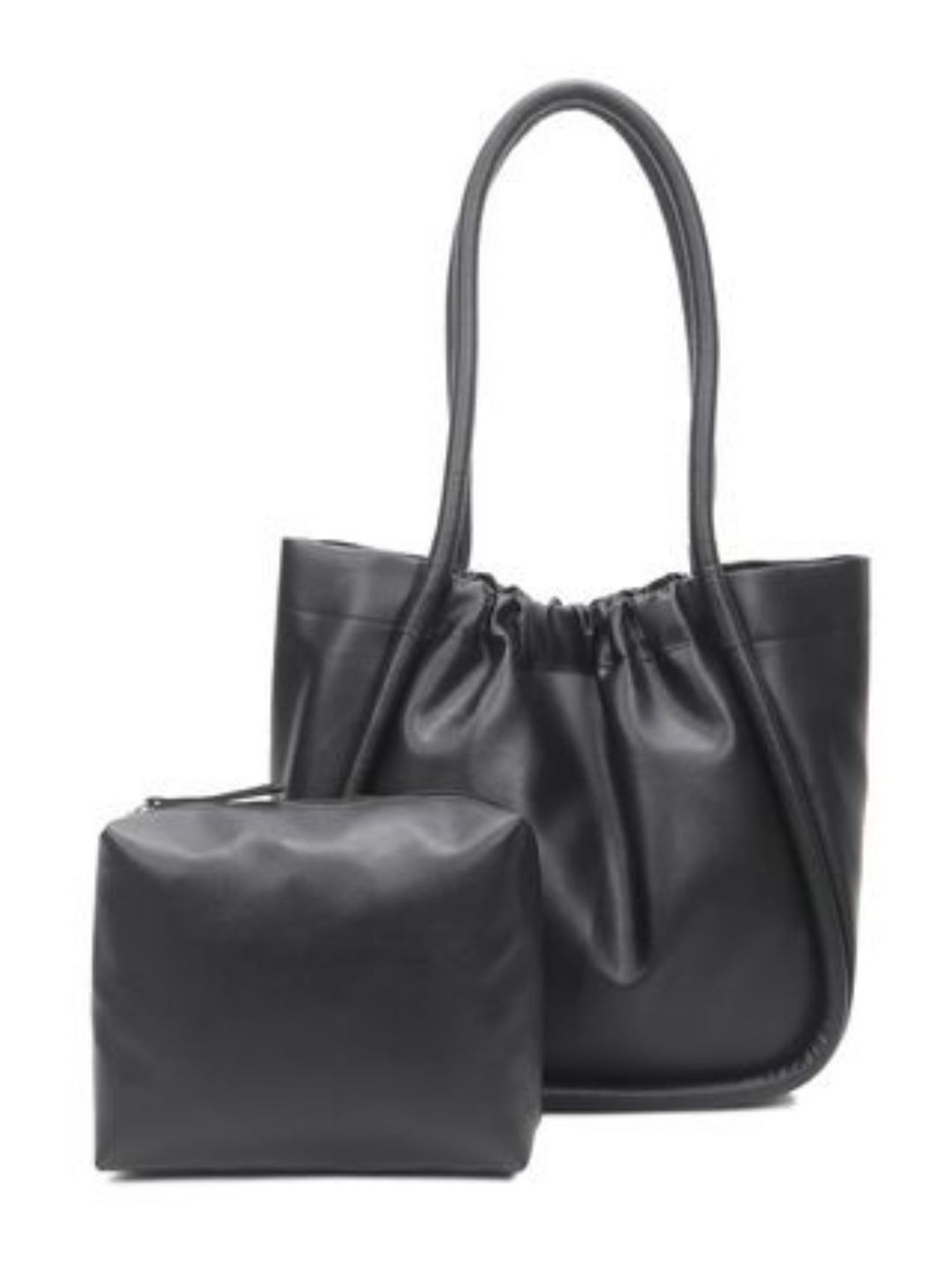 Yelloe Black Large Tote Bag with Pouch