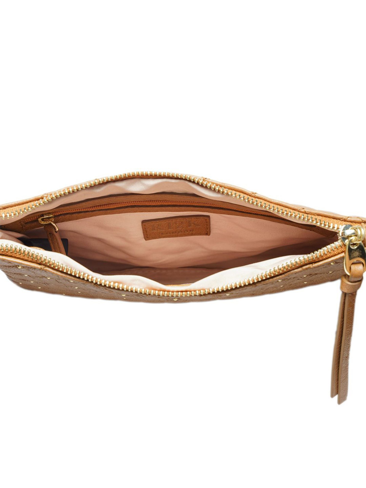 RI2K London Tan Leather Medium Quilted Cross Body Bag