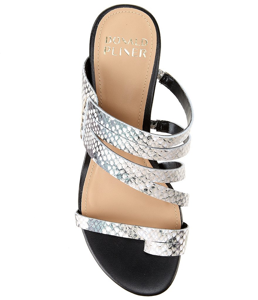 Donald Pliner Kalise Snake Print Leather Toe Ring Slide Dress Sandals