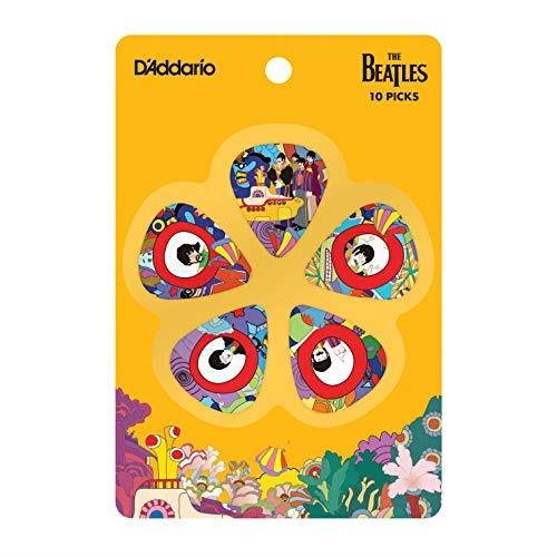 d'addario accessories beatles guitar picks, yellow submarine, 10 pack, light gauge 1cwh210b7