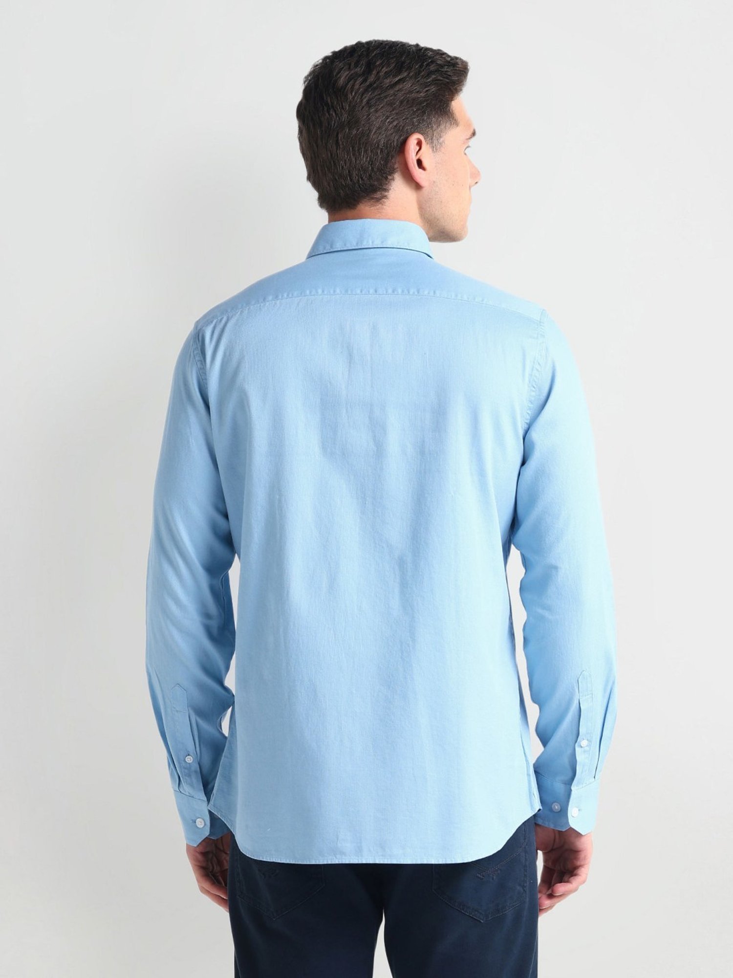 Arrow Sports Blue Cotton Slim Fit Shirt
