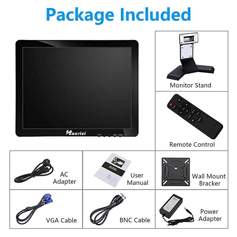 17" Inch Monitor 1280x1024 HDMI Monitor 4:3 TFT LCD Color Screen with BNC/VGA/AV/HDMI/USB Earphone Outputfor PC Laptop Security Monitoring Built-in Speaker