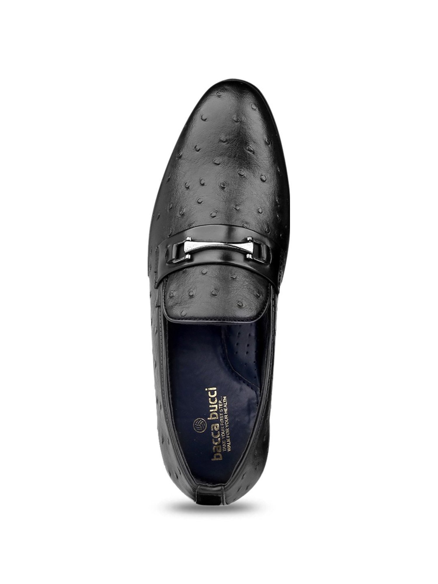 Bacca Bucci Men's OSTRICH Black Casual Loafers