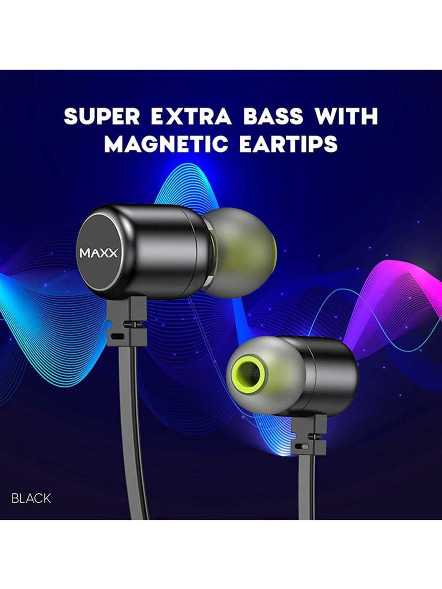 Maxx NX2 Wireless Neckband with Rapid Charge (Black)