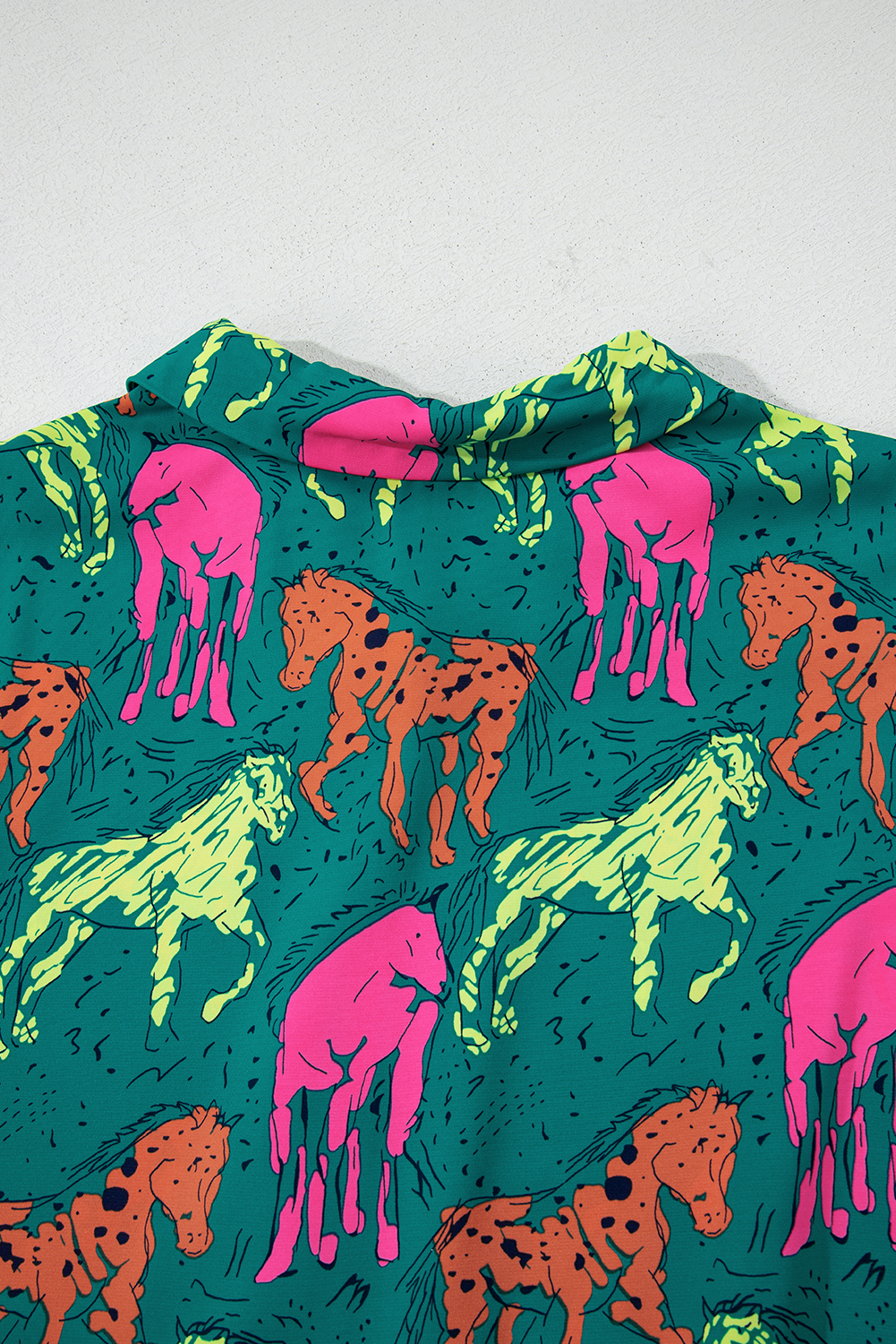 Black Leopard Patchwork Split Neck Ruffle Plus Size Dress