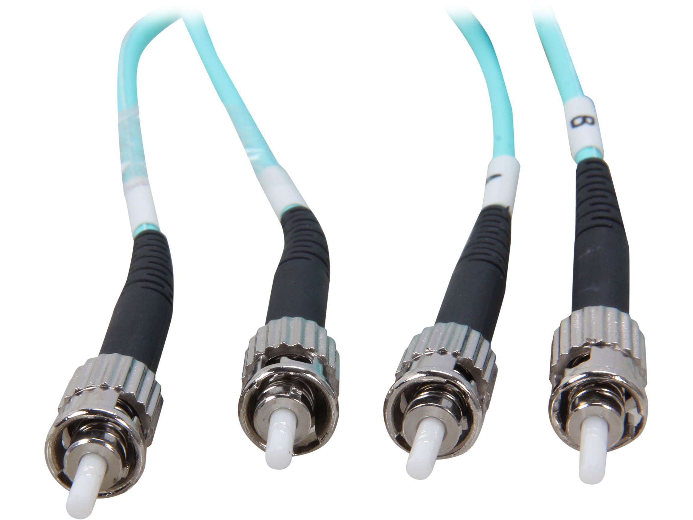 Coboc CY-OM3-ST/ST-3 9.84 ft. 10Gb Fiber Optic Cable, ST/ST, Multi Mode, Duplex (50/125 Type) - Aqua