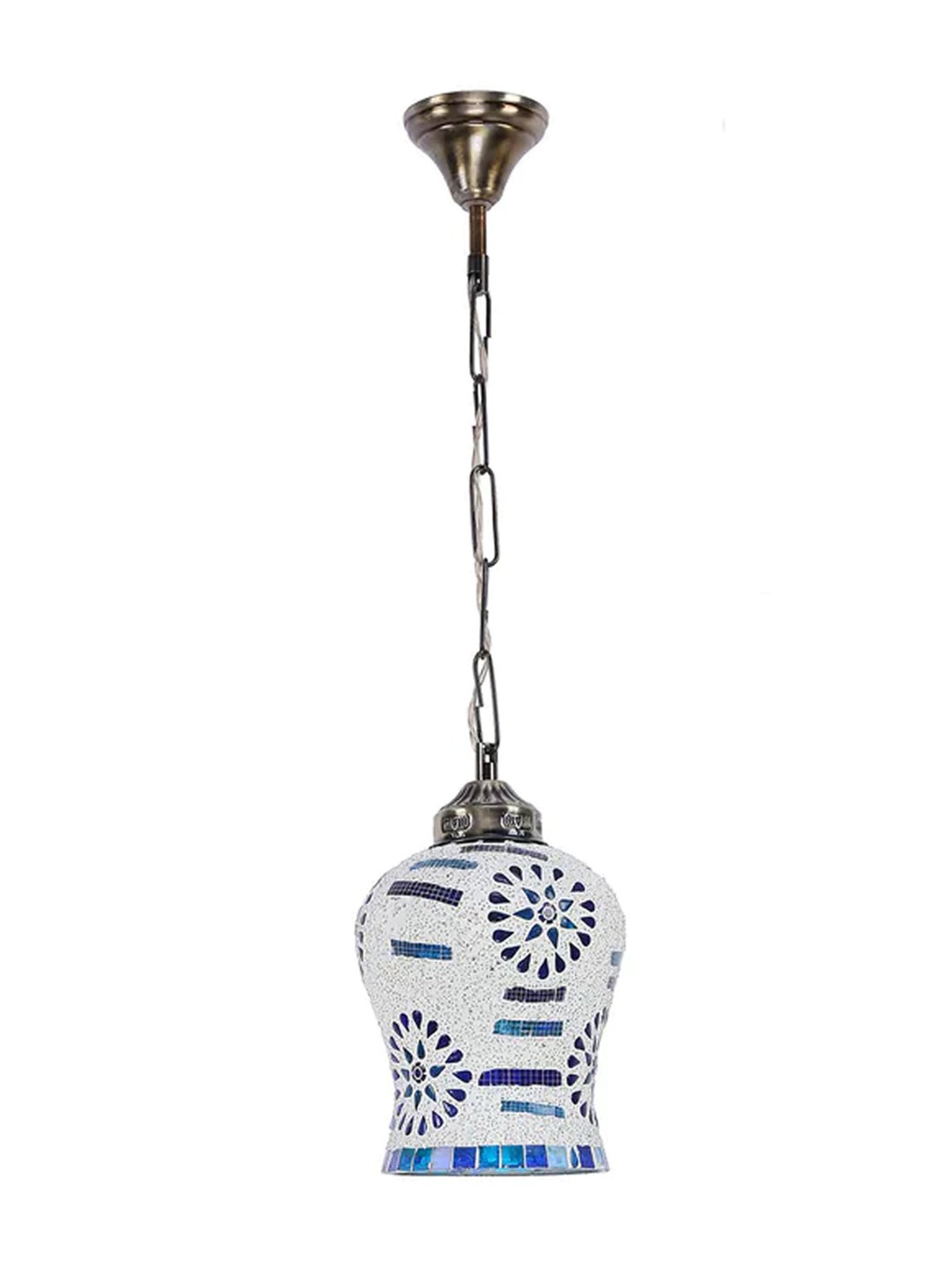DecorativeRay White & Blue Hanging Light - Set of 1