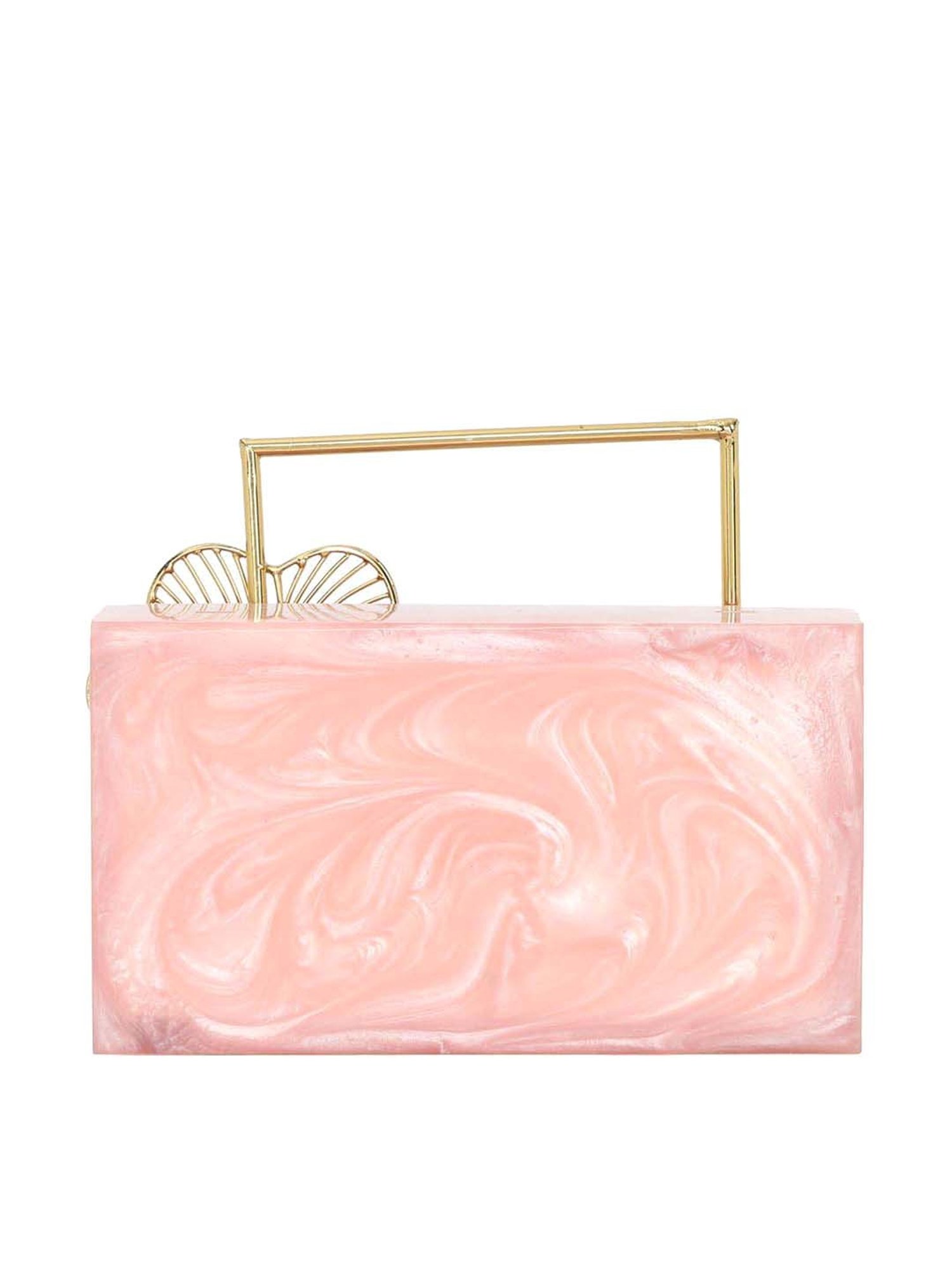 NR by Nidhi Rathi Pink Textured Clutch