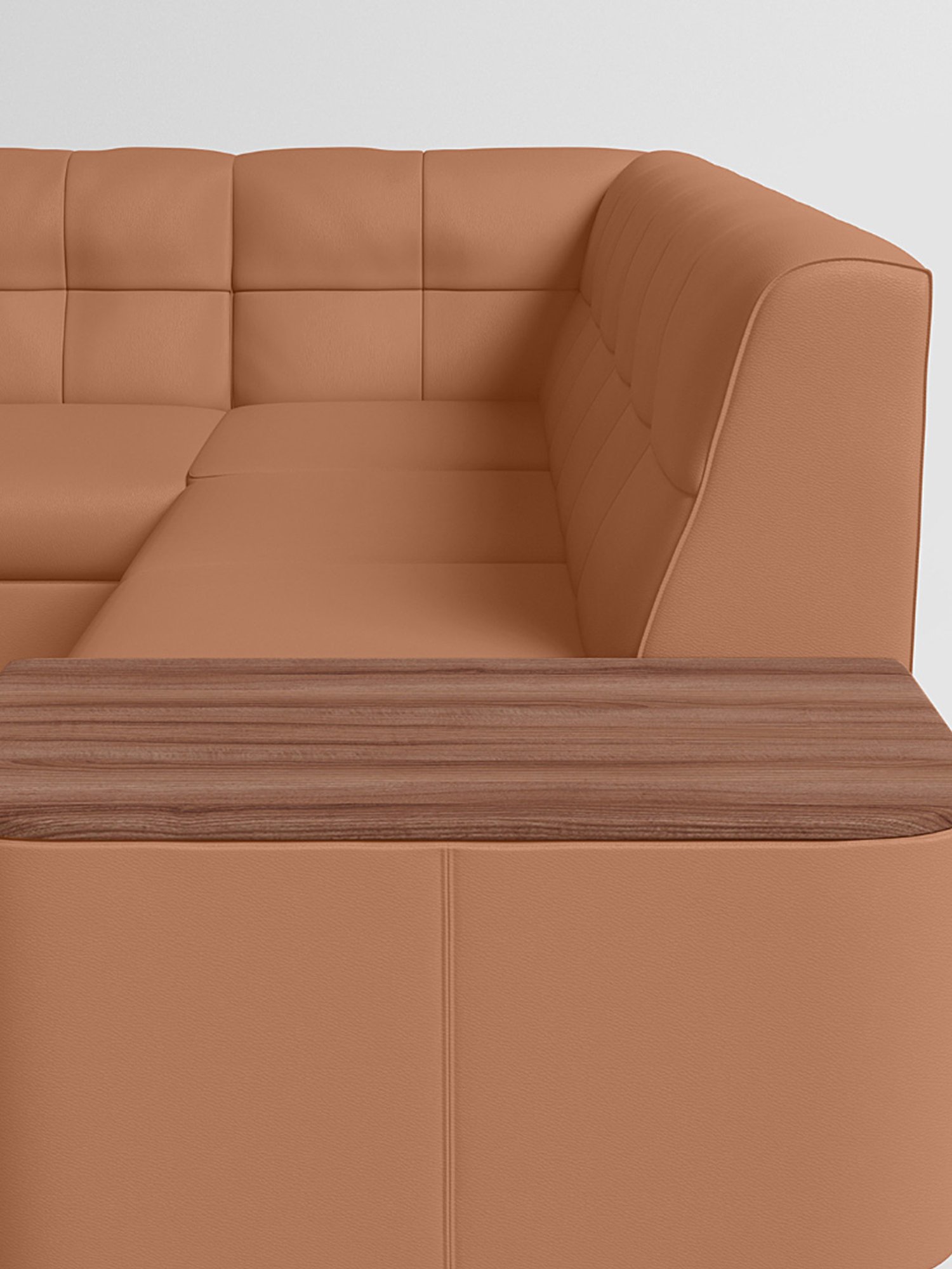 Godrej Interio Orbit L Shape Beige Pinewood 5 Seater LH Sofa