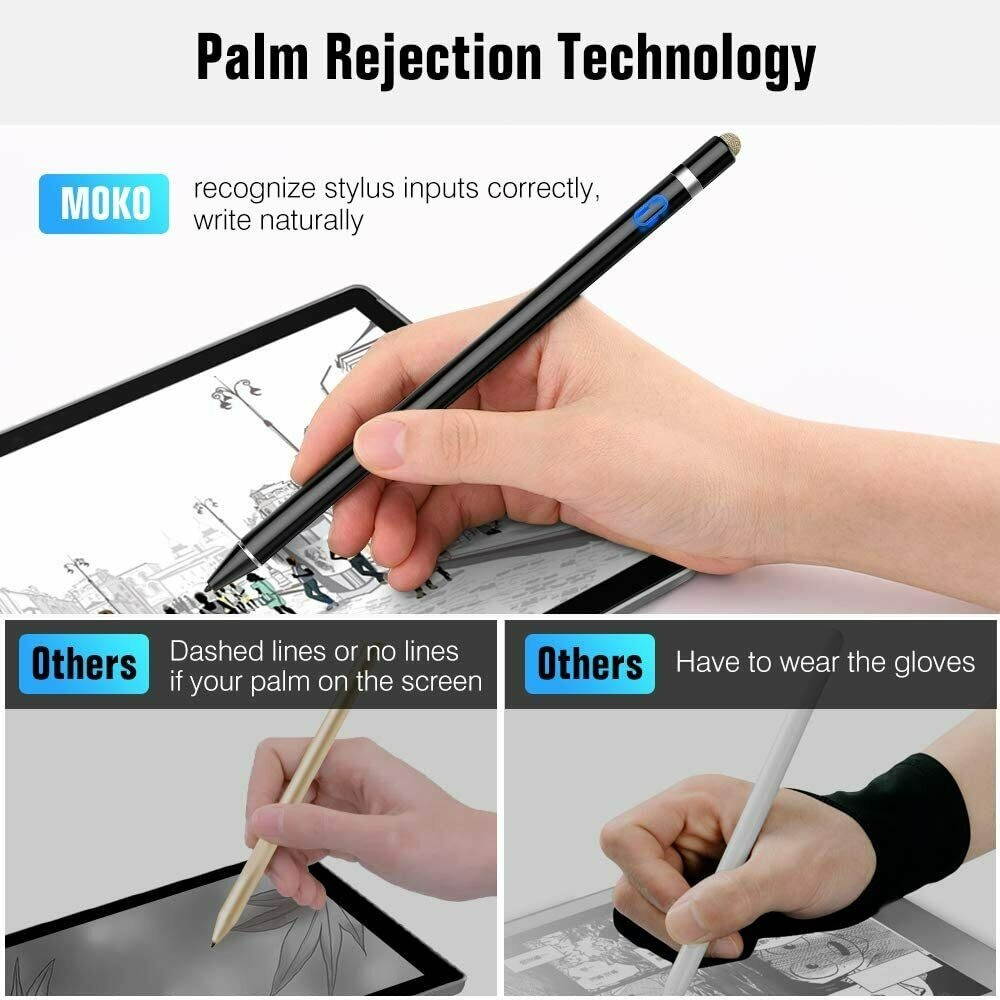 MoKo Active Stylus Palm Rejection Digital Pen for iPad Pro 11/12.9" 2020/Air 3rd