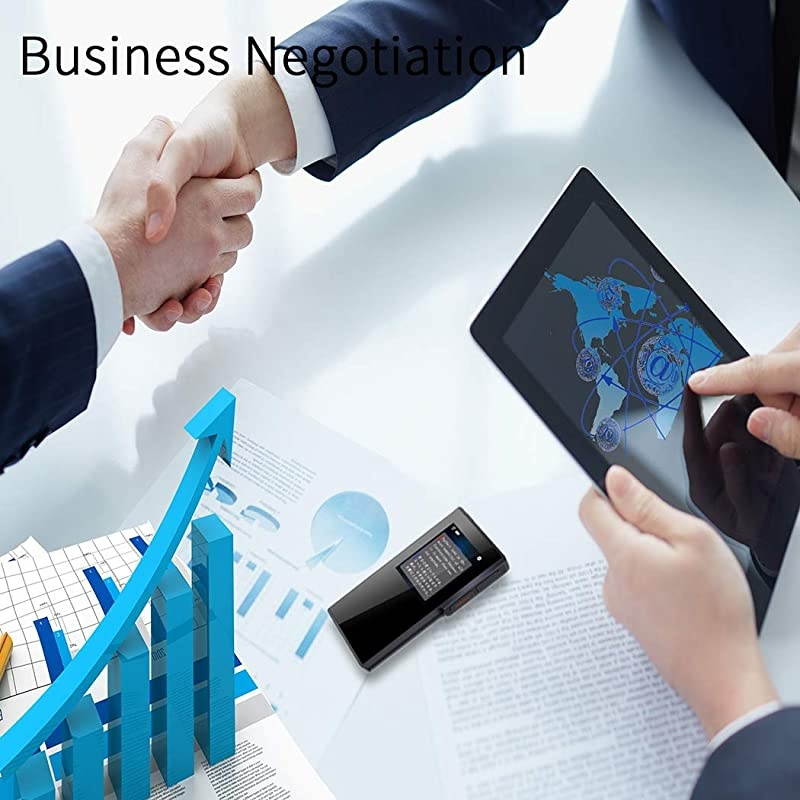 Device with 2.4 Inch High Definition Toch Screen Support 70 Languages Smart Voice for Travelling Abroad Learning Off-Line Shopping Business Chat Recording Translations