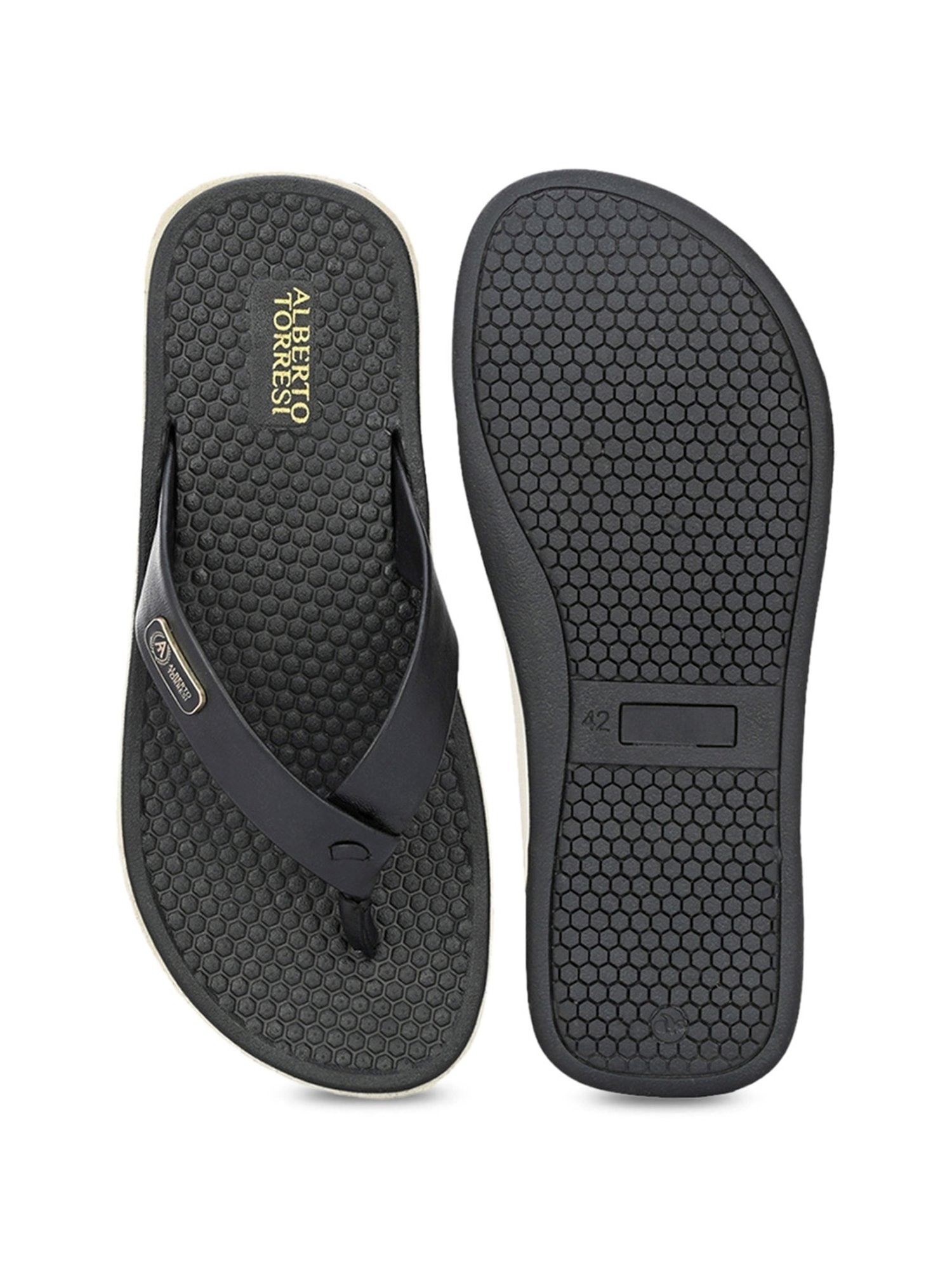 Alberto Torresi Men's Black Thong Sandals