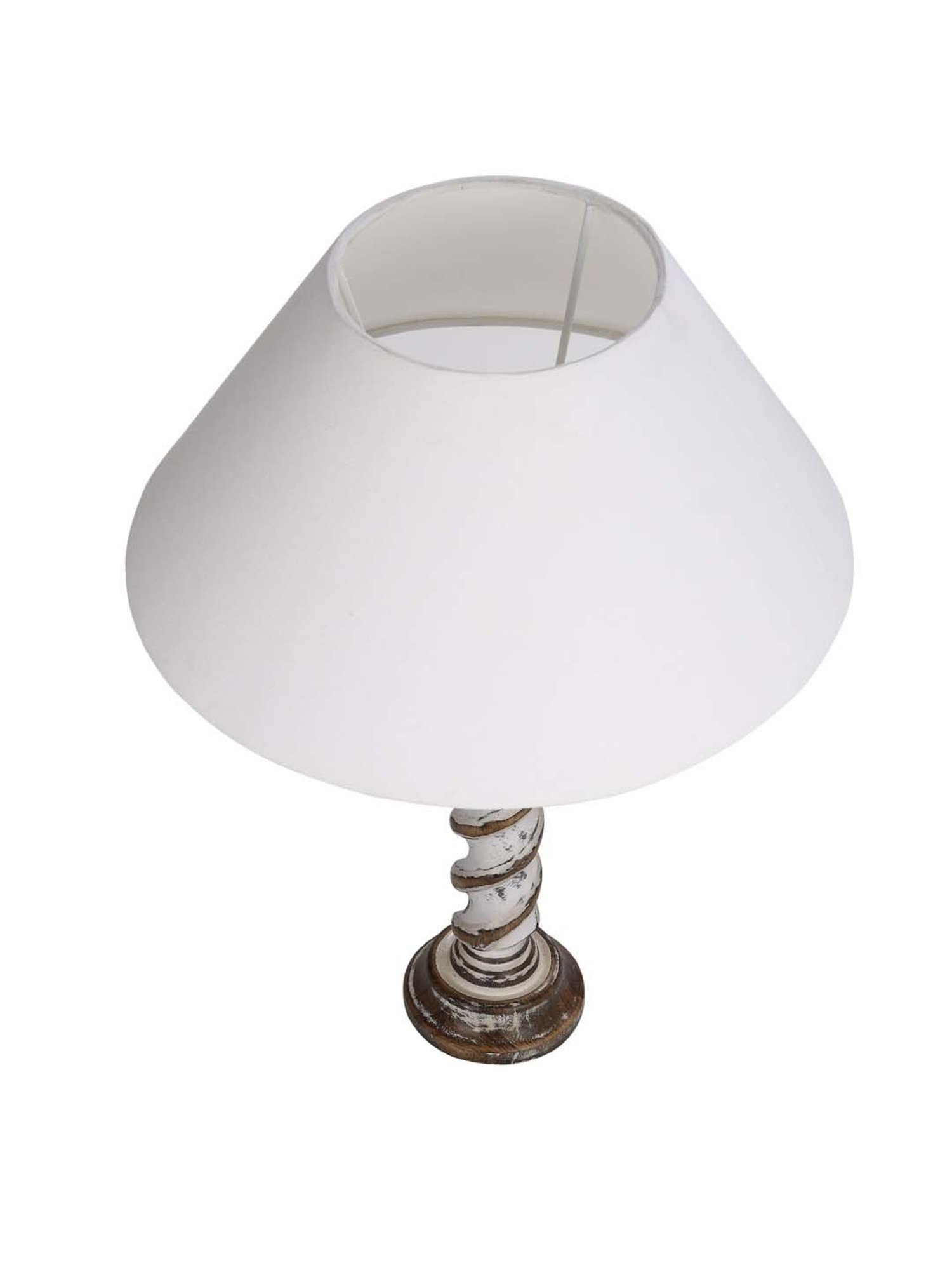 Homesake 'Signature Rustic Rope' White Wood Table Lamp with Cone Shade - Set of 1