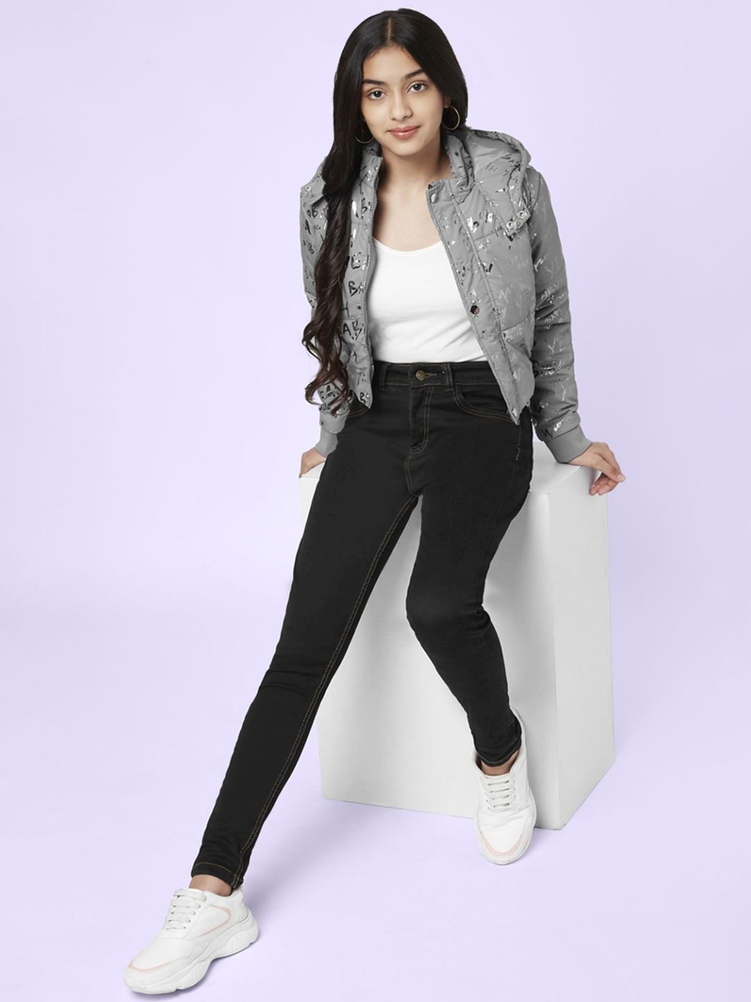 Coolsters by Pantaloons Kids Silver Printed Full Sleeves Jacket