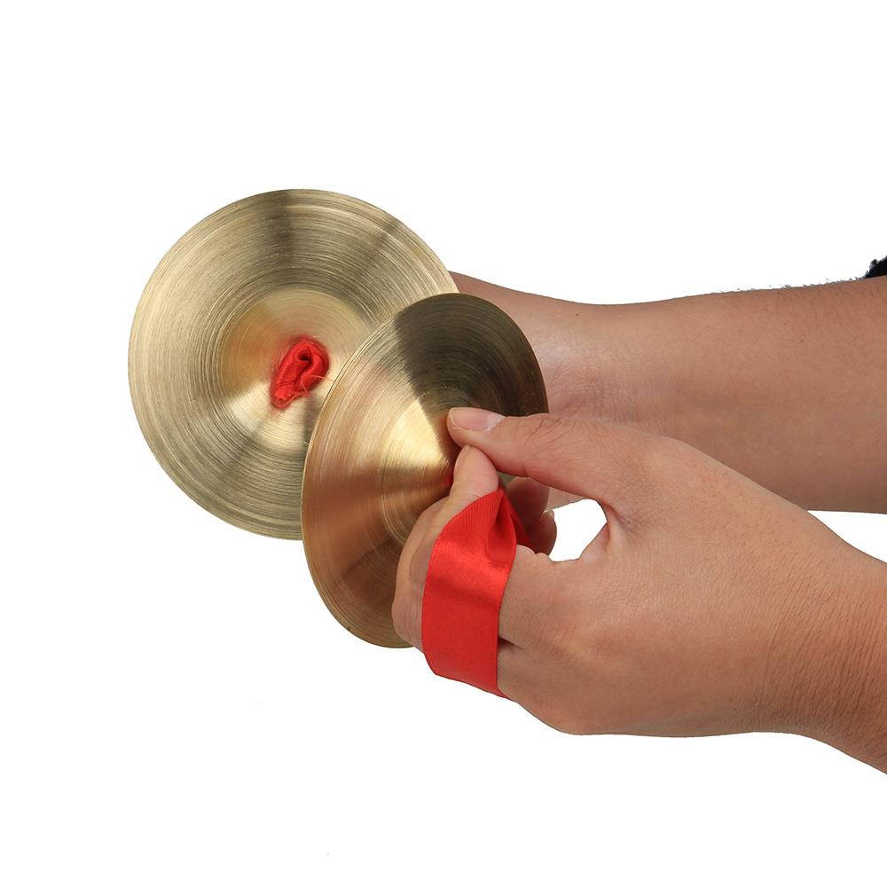 BQLZR 20 Pcs Small Percussion Copper Cymbals with Rope Kids Children Rhythm Beats