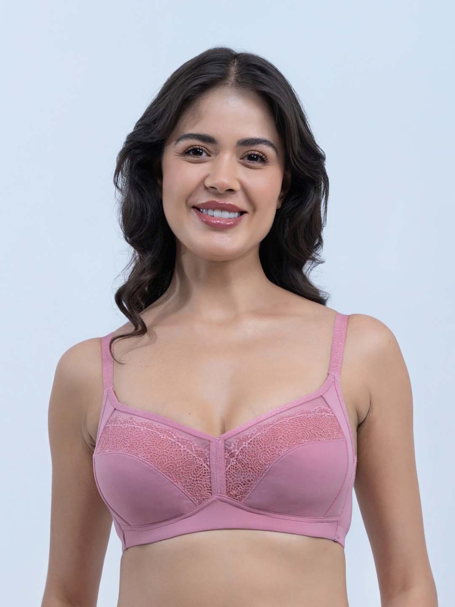 Soie Pink Lace Work Everyday Bra
