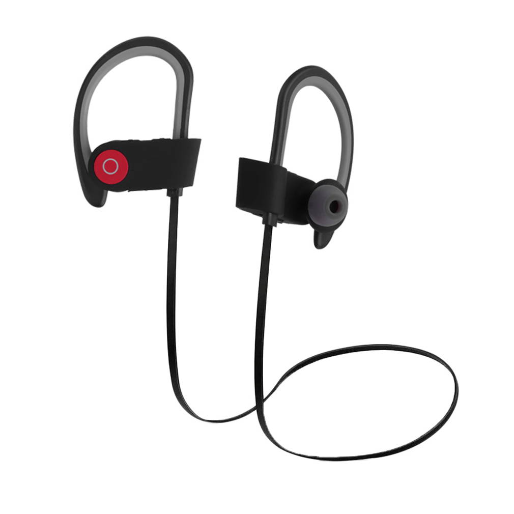 Wireless Bluetooth Headset Stereo Headphone Earphone Sport for Mobile Phone with Soft Ear Tip and Ear Hook