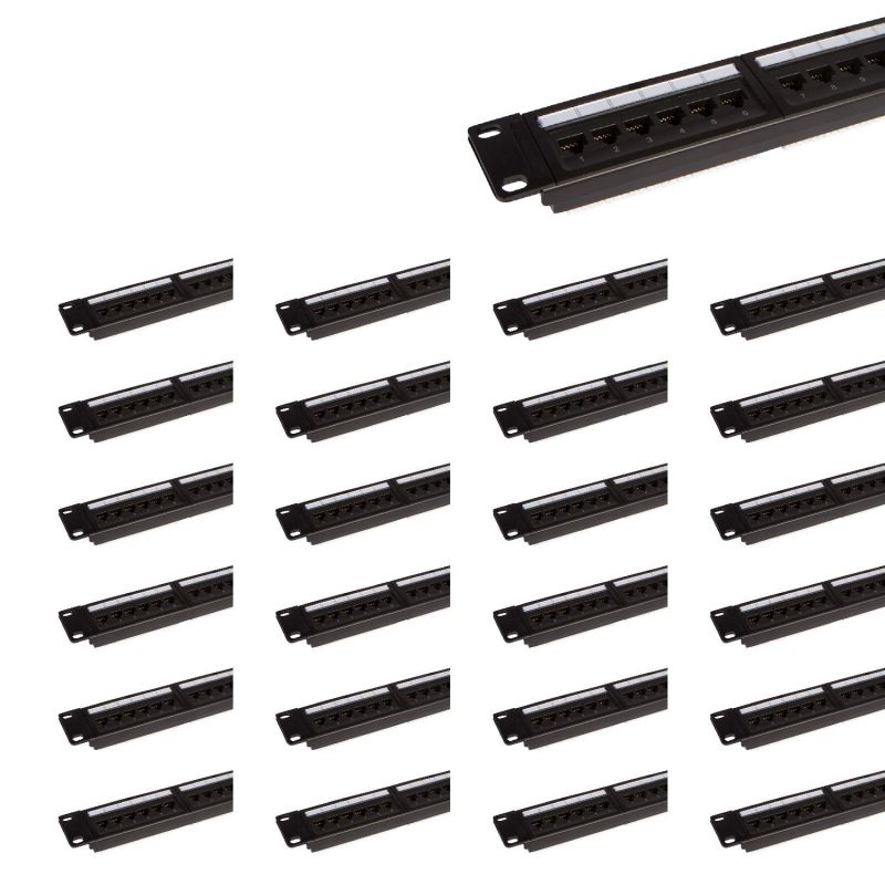 Buyer's Point 24 Port Cat6 Patch Panel with Punch Down Tool and Cable Management System Pack of 25