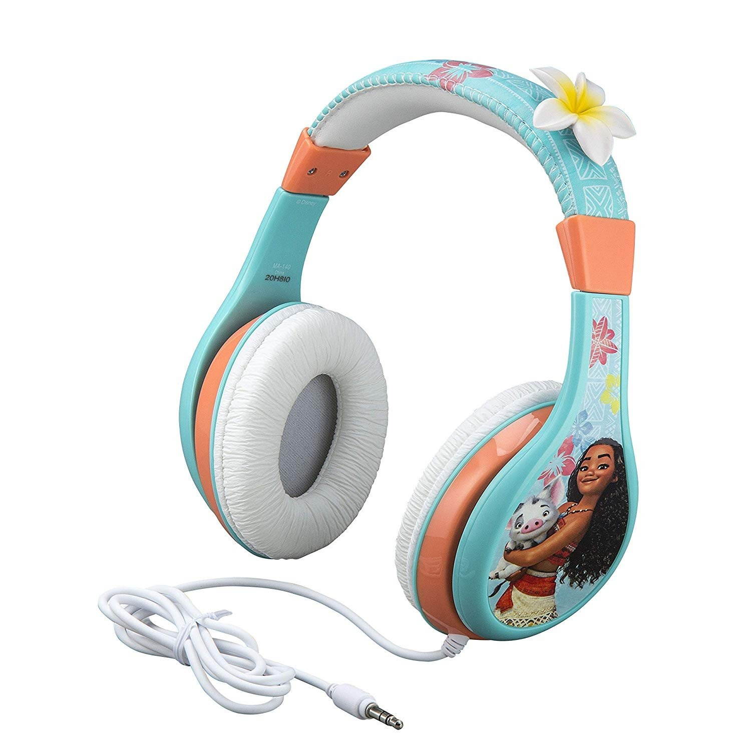 kids headphones for kids moana adjustable stereo tanglefree 3.5mm jack wired cord over ear headset for children parental volume control kid friendly safe perfect for school home travel
