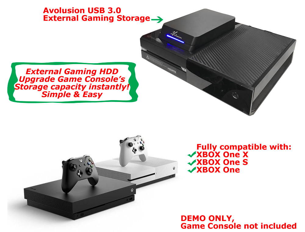 Avolusion HDDGear Pro 6TB (6000GB) 7200RPM 64MB Cache USB 3.0 External Gaming Hard Drive (for Xbox ONE X/S, Pre-Formatted) - 2 Year Warranty