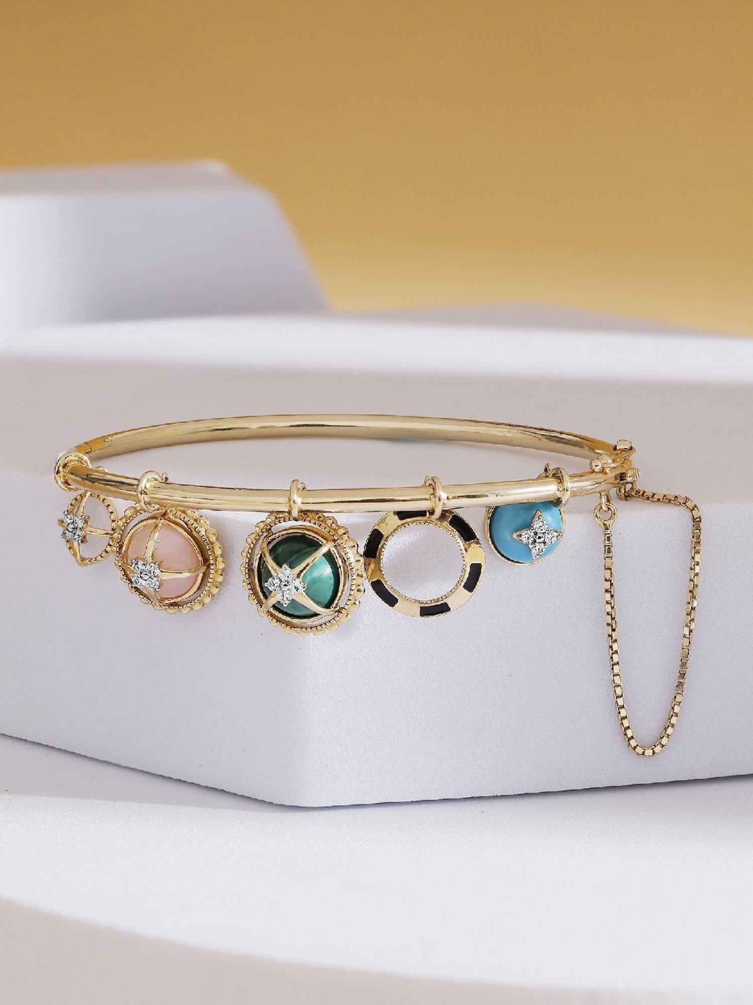 Mia by Tanishq Beam Me Up Charm 14k Gold & Diamond Bangle