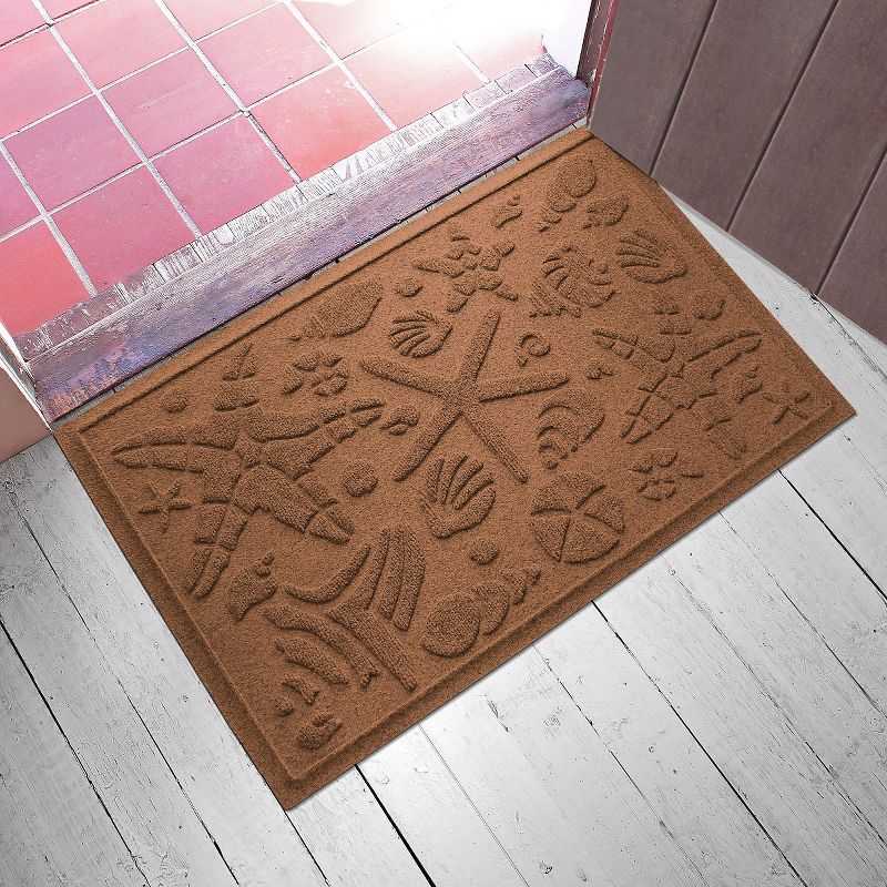 1'4"x2'4" Rectangle Indoor and Outdoor Polyurethane Floor Mat Black - PiccoCasa