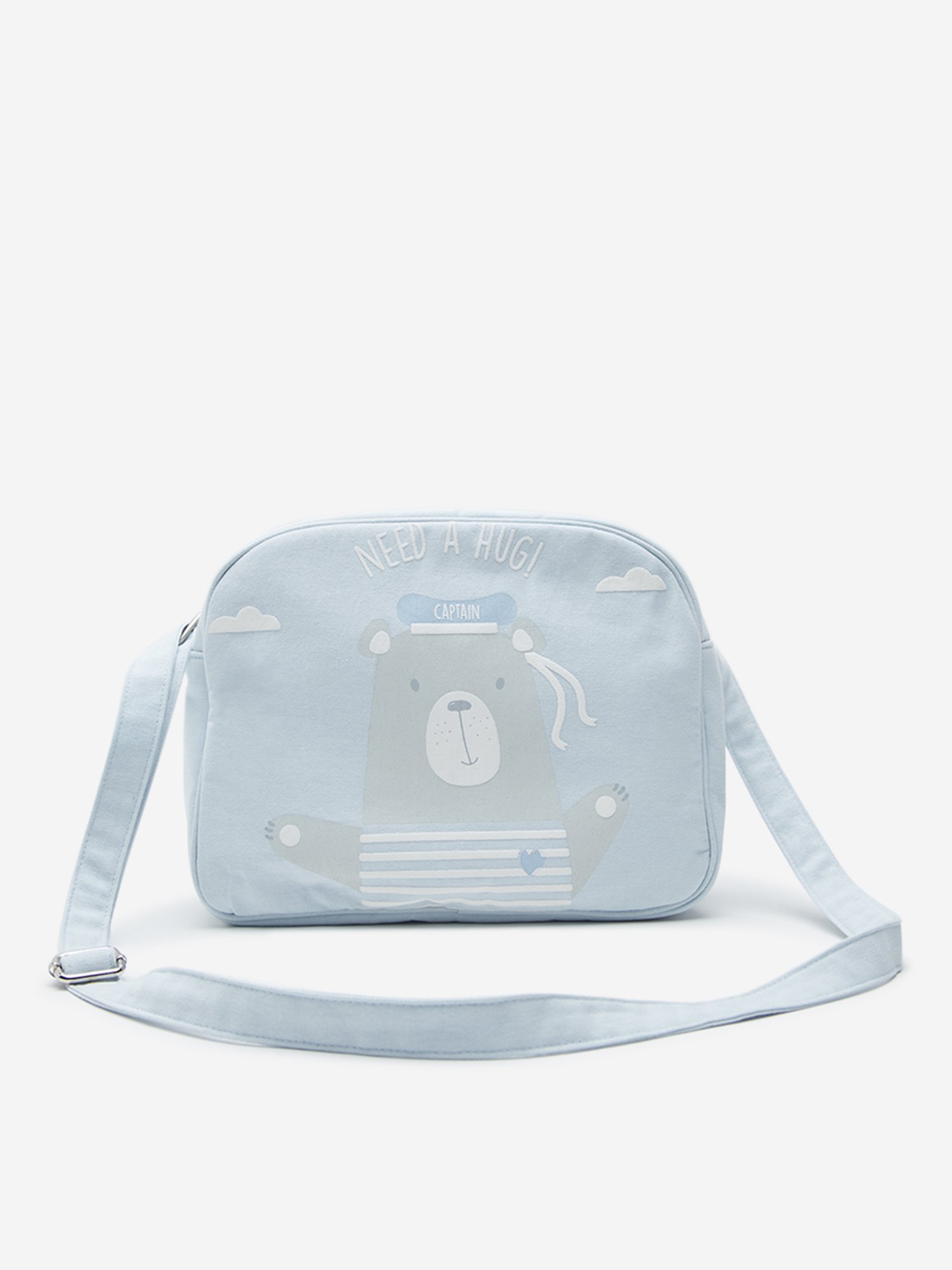 HOP Baby by Westside Light Blue Animal Design Cotton Changing Bag
