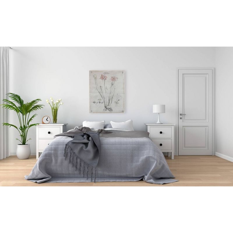 Floral Flax Framed Wall Canvas Art - 3R Studios