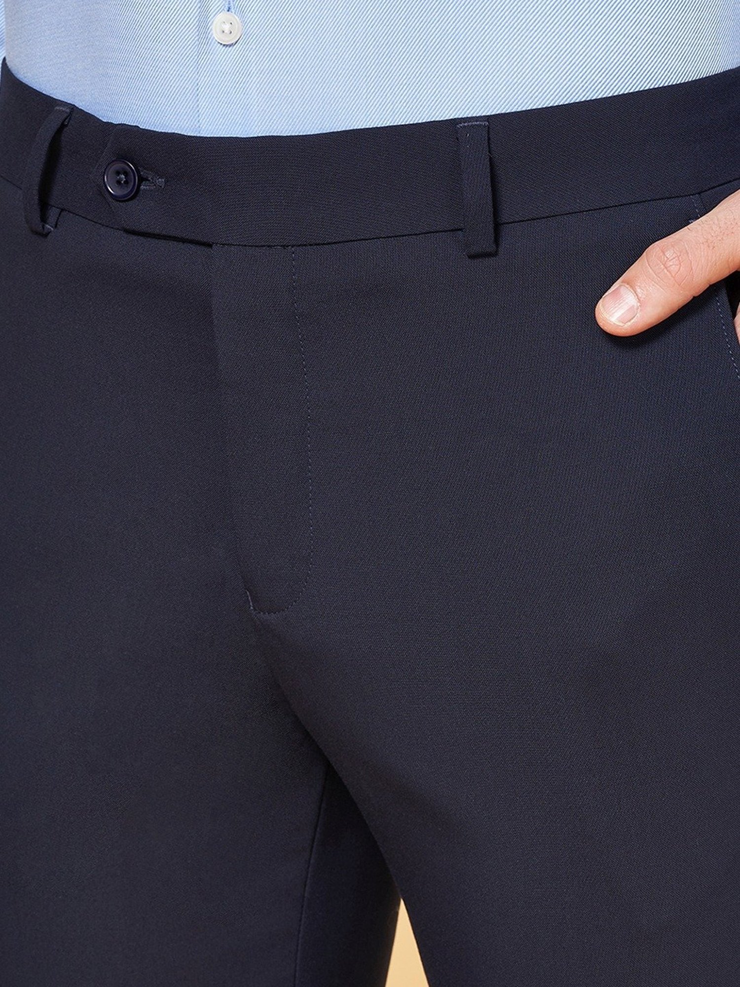 Peregrine by Pantaloons Dress Blues Slim Fit Trousers