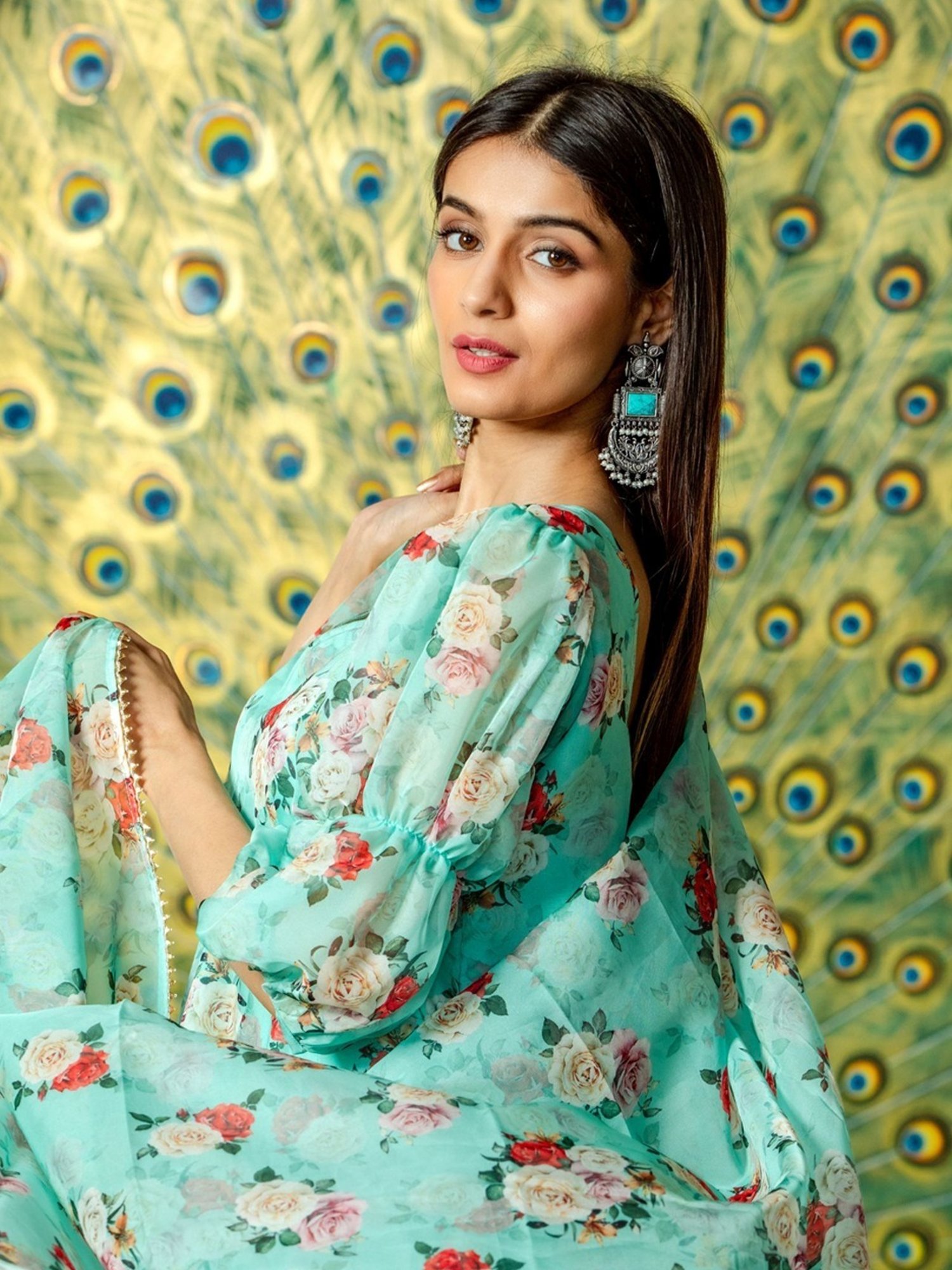 HOUSE OF JAMOTI Blue Printed Kurta Pant Set With Dupatta