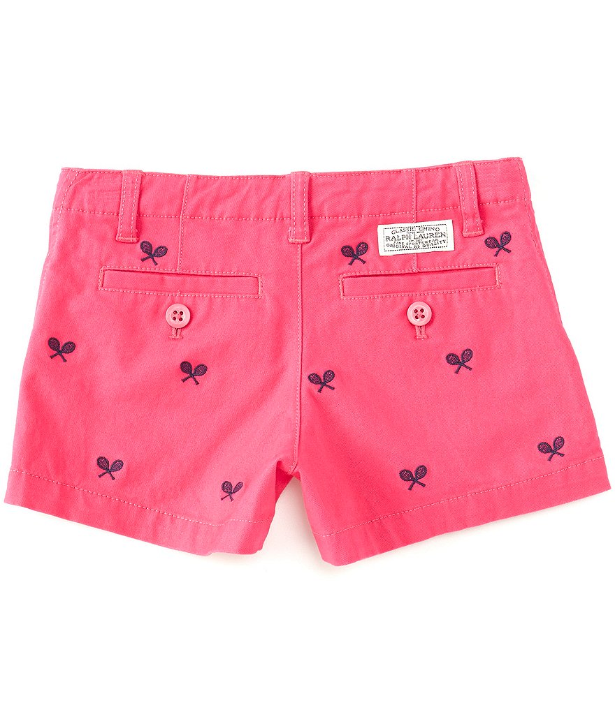 Polo Ralph Lauren Little Girls 2T-6X Tennis Racquet Stretch Chino Short