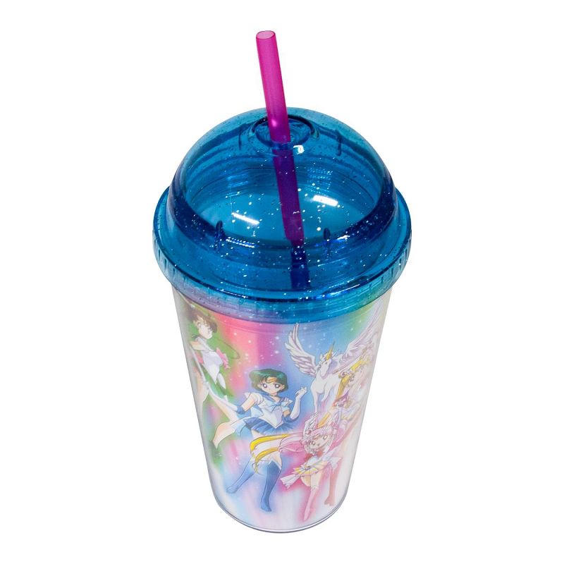 Just Funky Sailor Moon 16oz. Carnival Cup with Glitter Dome Lid