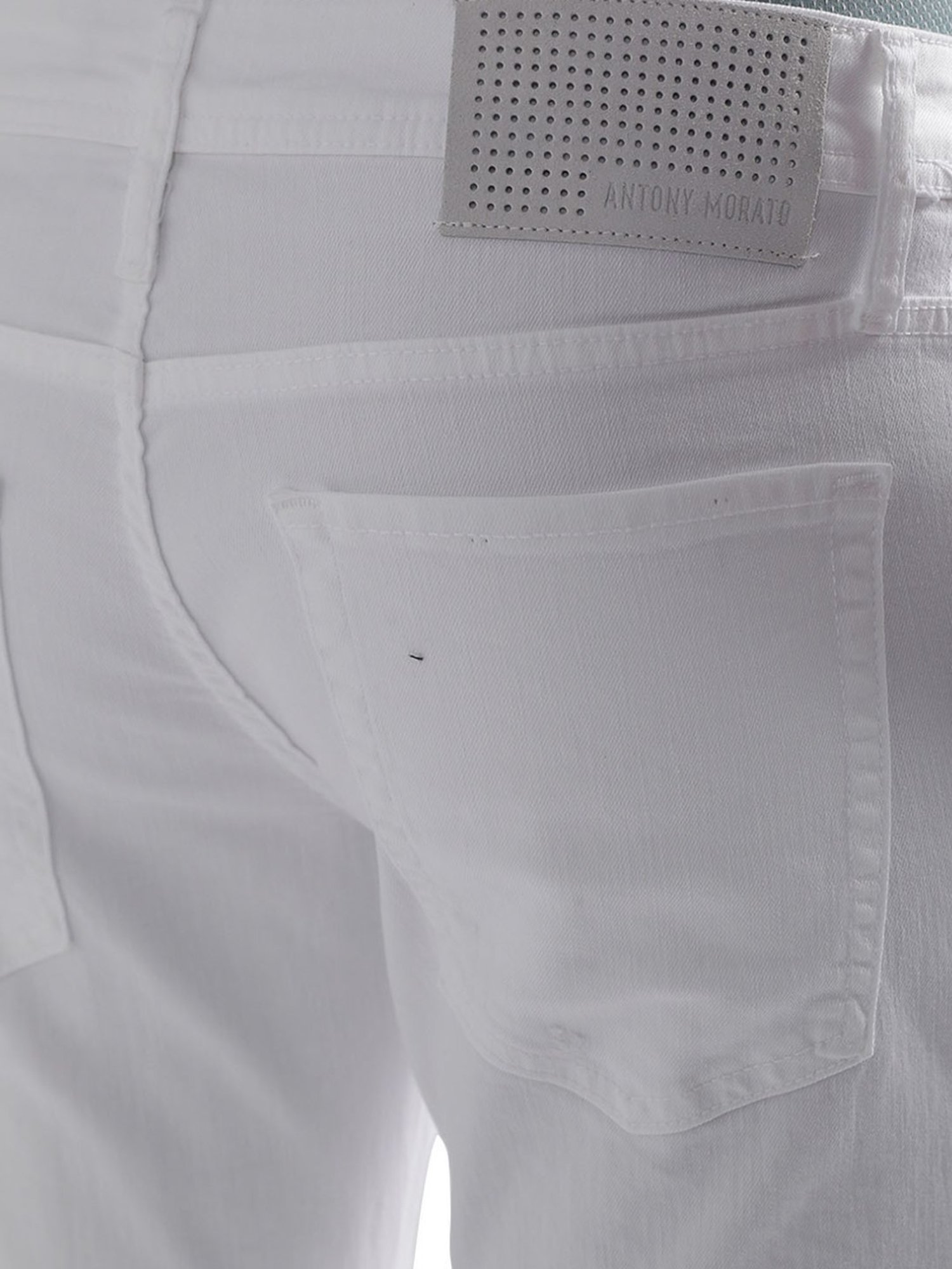 Antony Morato Cream Tapered Fit Distressed Jeans