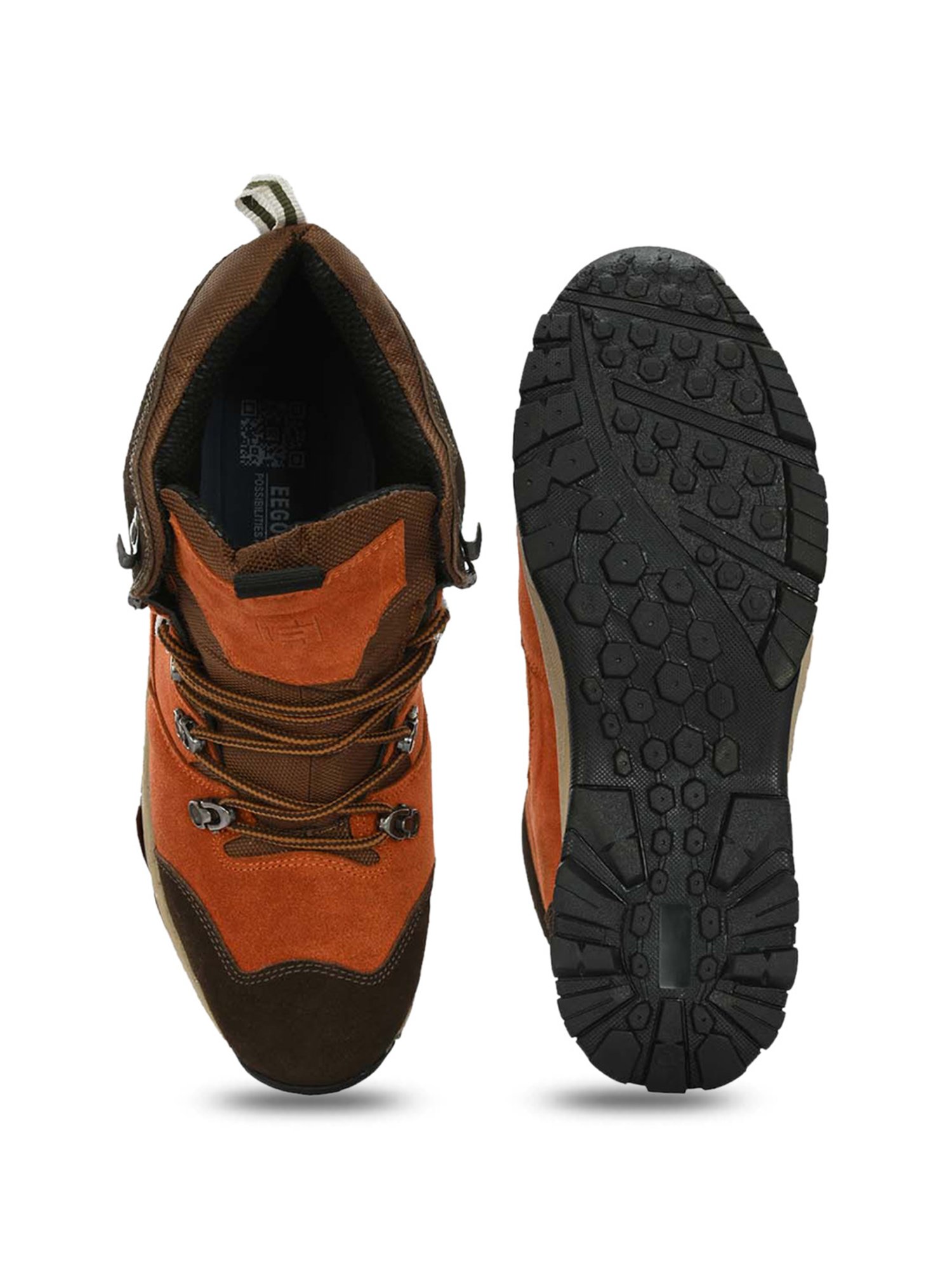 Eego Italy Men's Orange & Brown Outdoor Shoes