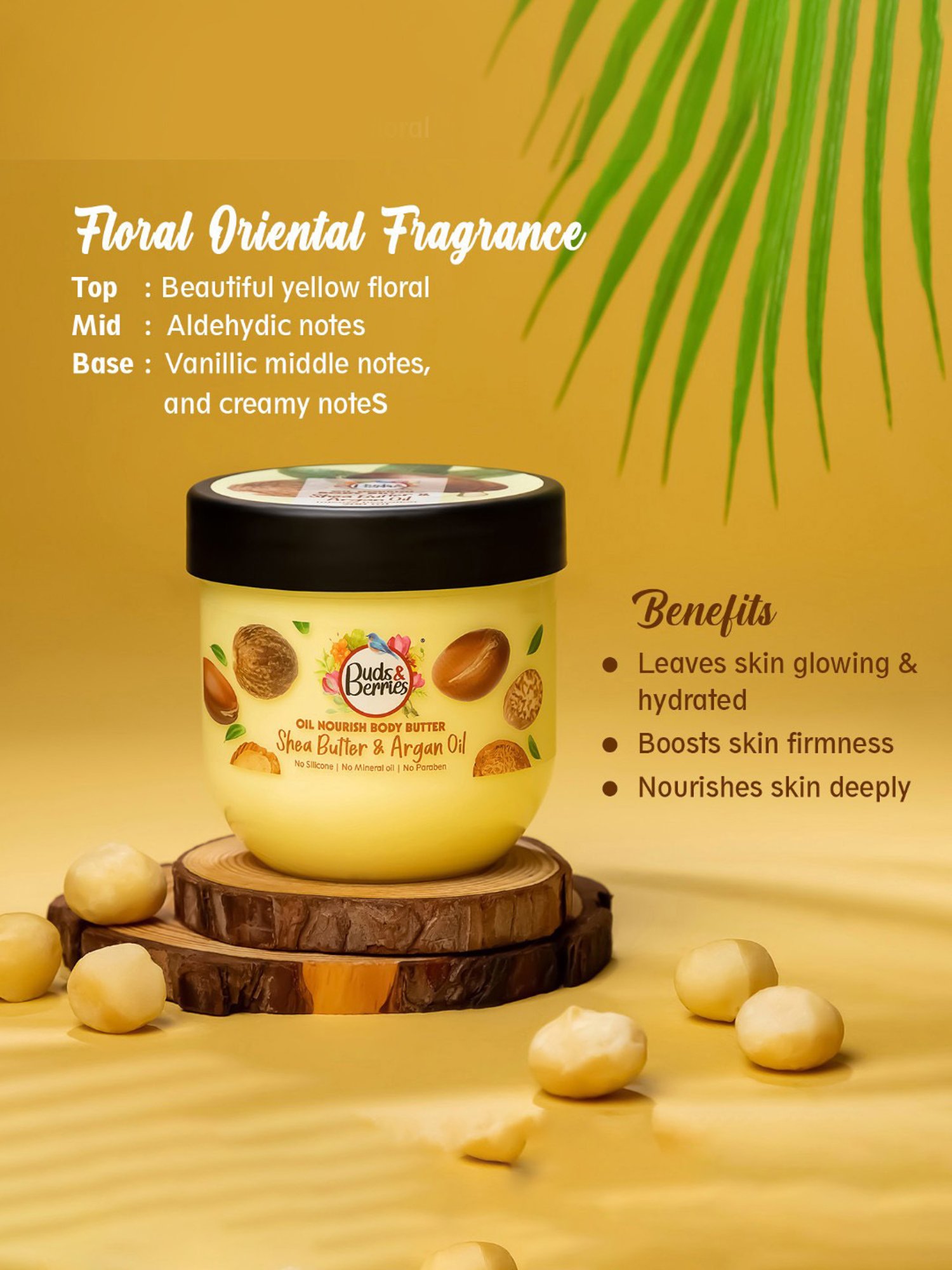 Buds & Berries Shea Butter & Argan Oil Nourish Body Butter - 200 ml