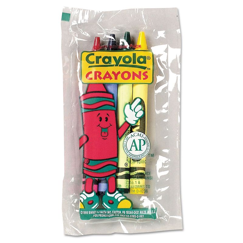 Crayola Classic Color Pack Crayons Cello Pack 4 Colors 4/Pack 360 Packs/Carton 520083