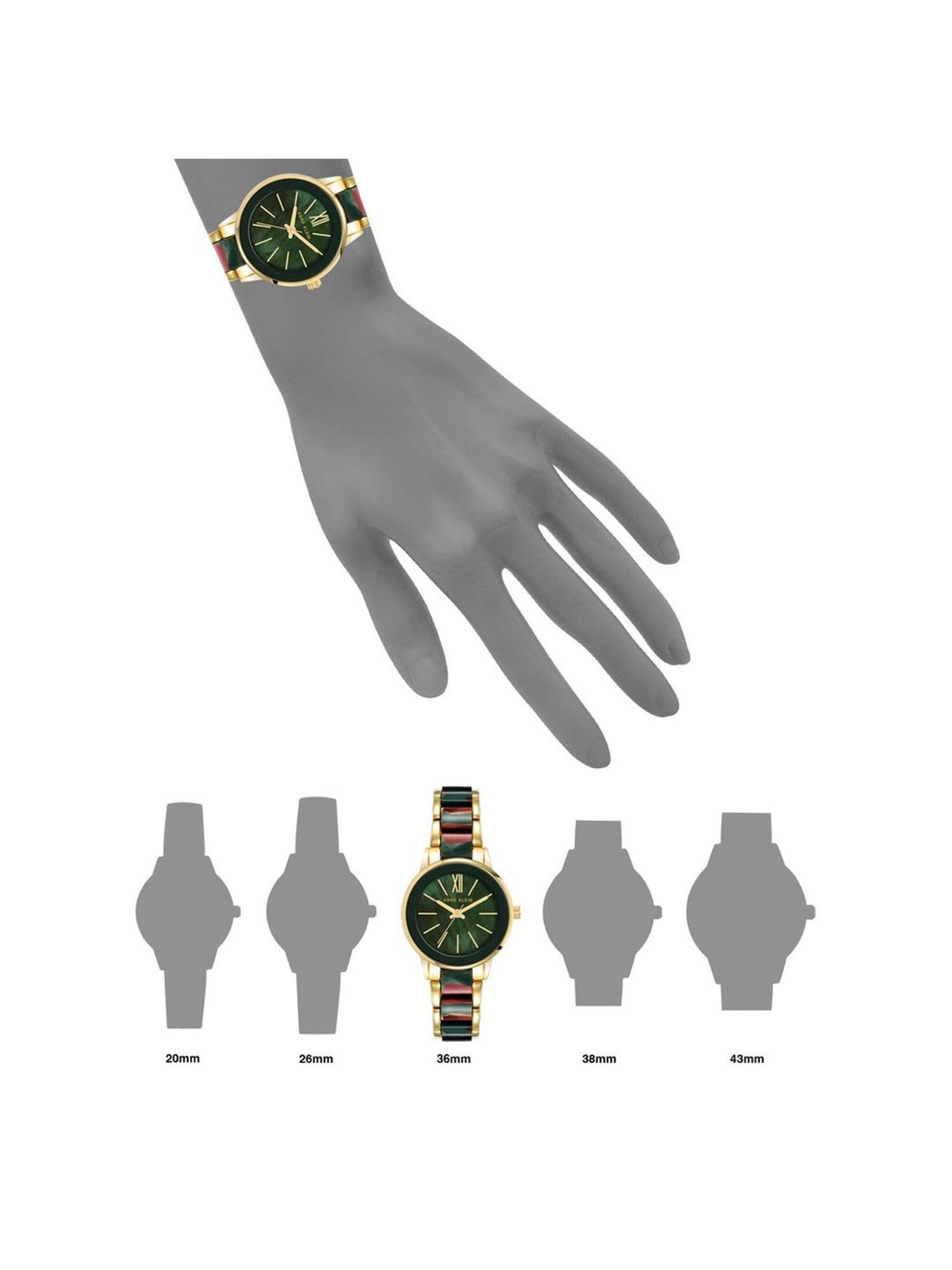 Anne Klein AK3878GMGN Analog Watch for Women