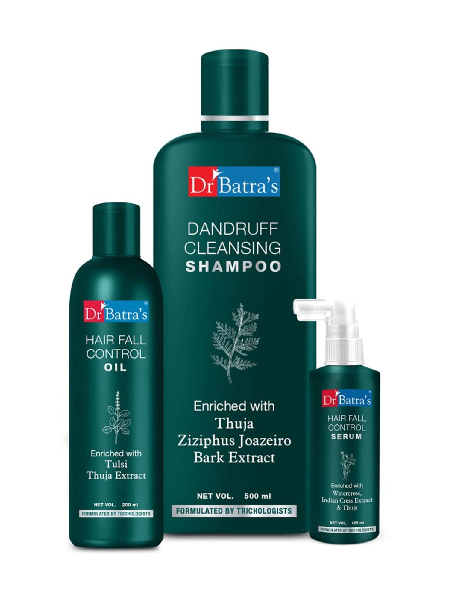 Dr. Batra's Hair Fall Control Serum Dandruff, Cleansing Shampoo & Hair Fall Control Oil
