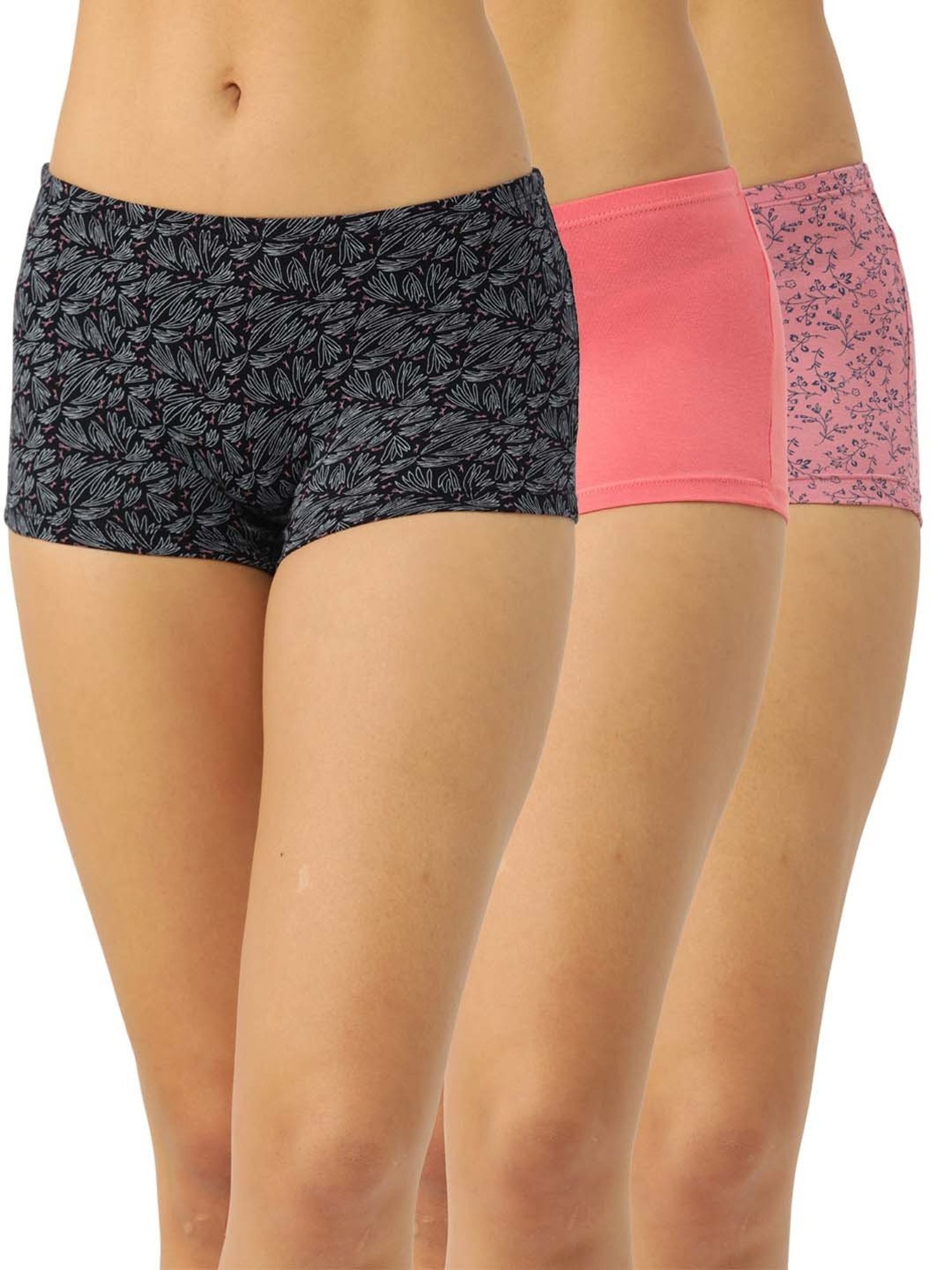 Leading Lady Multicolor Printed Boy Shorts - Pack of 3