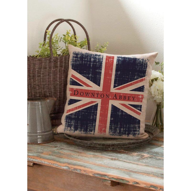 Heritage Lace 18" Square Downton Abbey British Union Jack Indoor Throw Pillow - Red/Blue