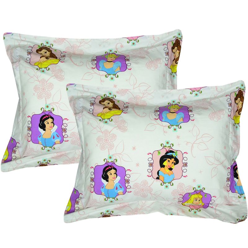 es Pillow Shams Set 2pc Princess Twist Jasmine Cinderella Bed Pillow Covers - Disney Princess..