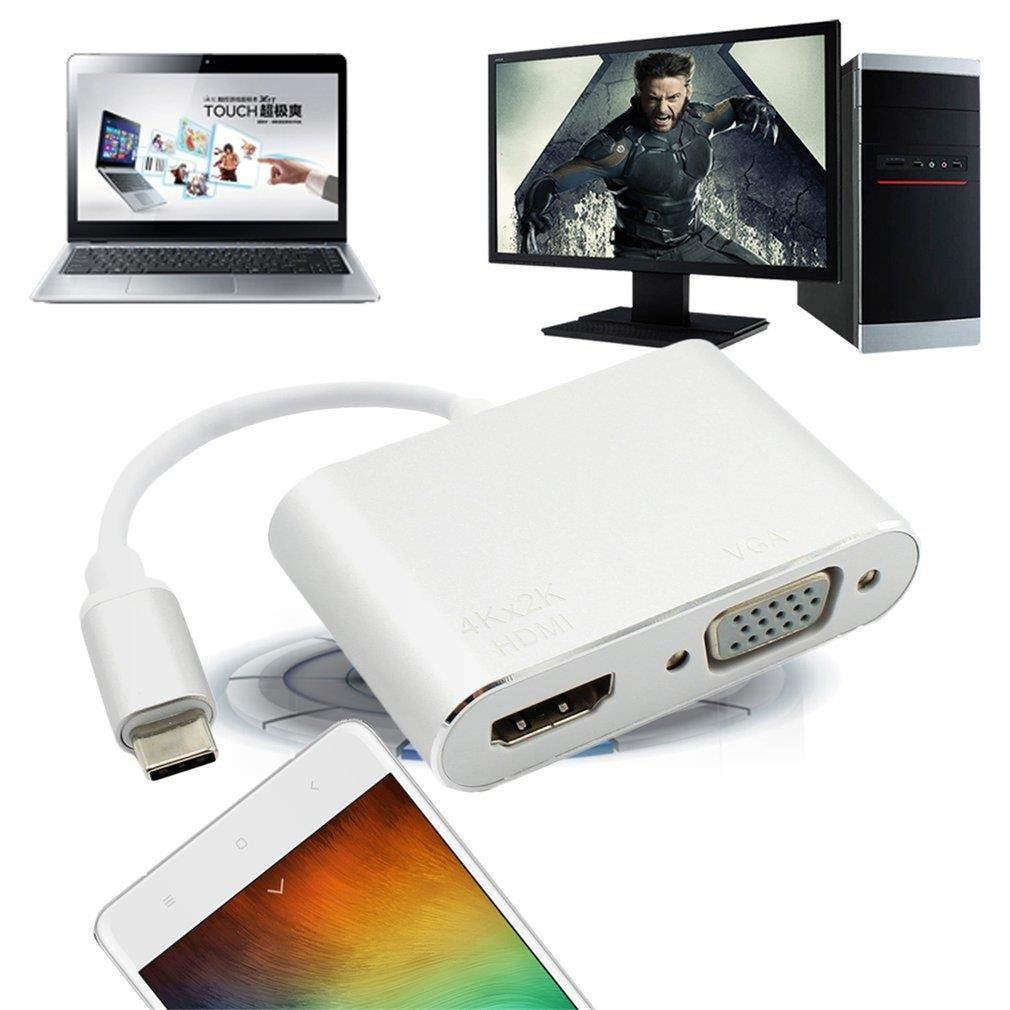 USB-C 3.1 Type C to HDMI VGA Adapter For HDTV For Macbook USB-C Converter