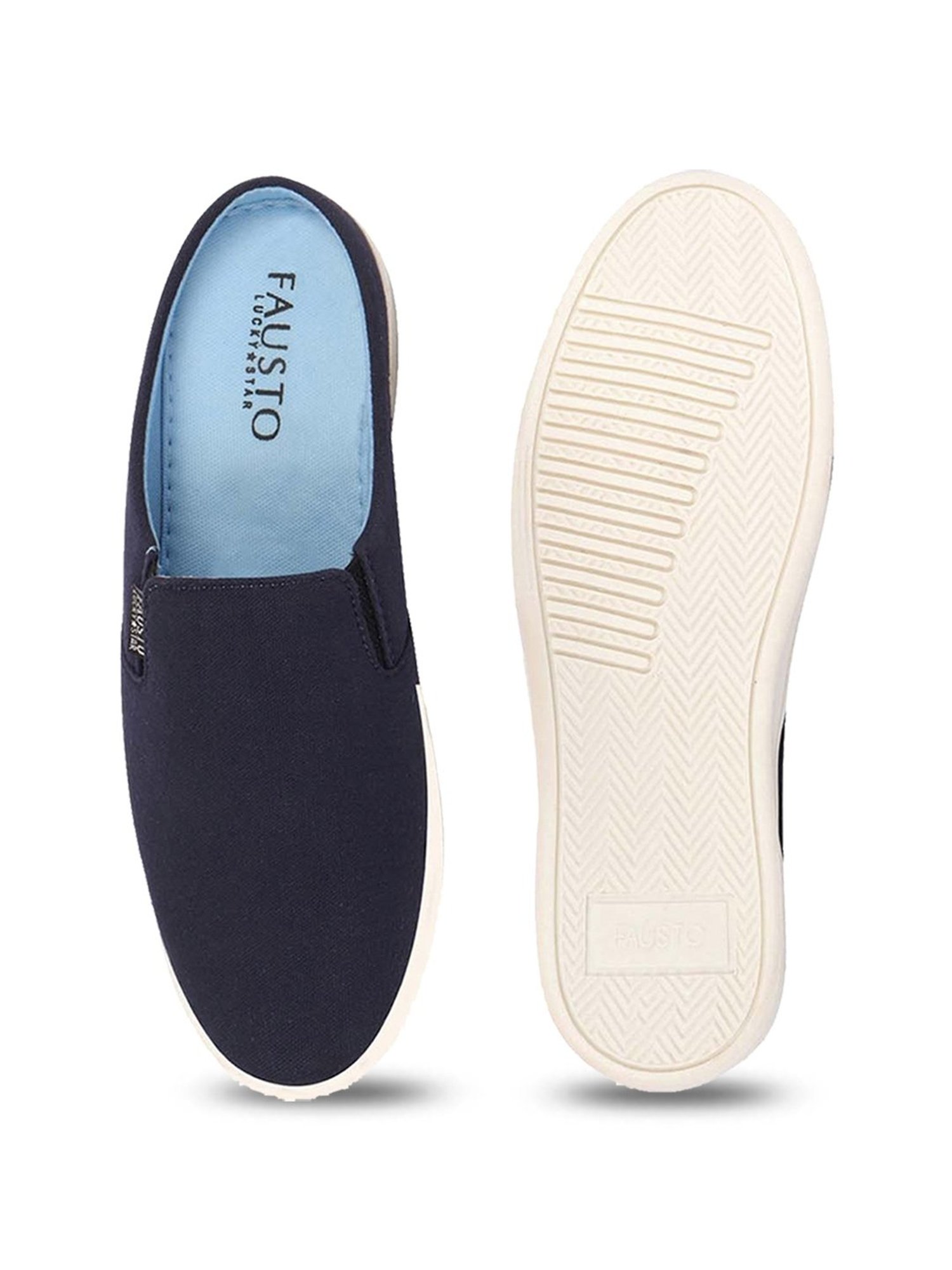 Fausto Men's Navy Mule Shoes