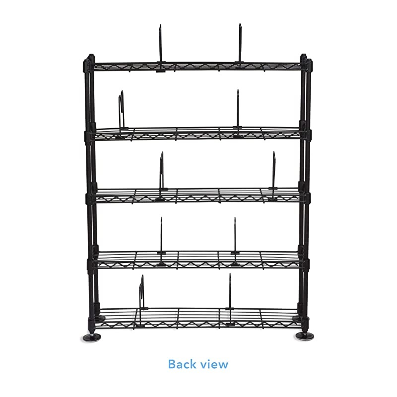Maxsteel 5 Tier Shelving Heavy Gauge Steel Wire Media Shelving for 275 CDs152 DVDs Bluray or Games PN3010 in Black