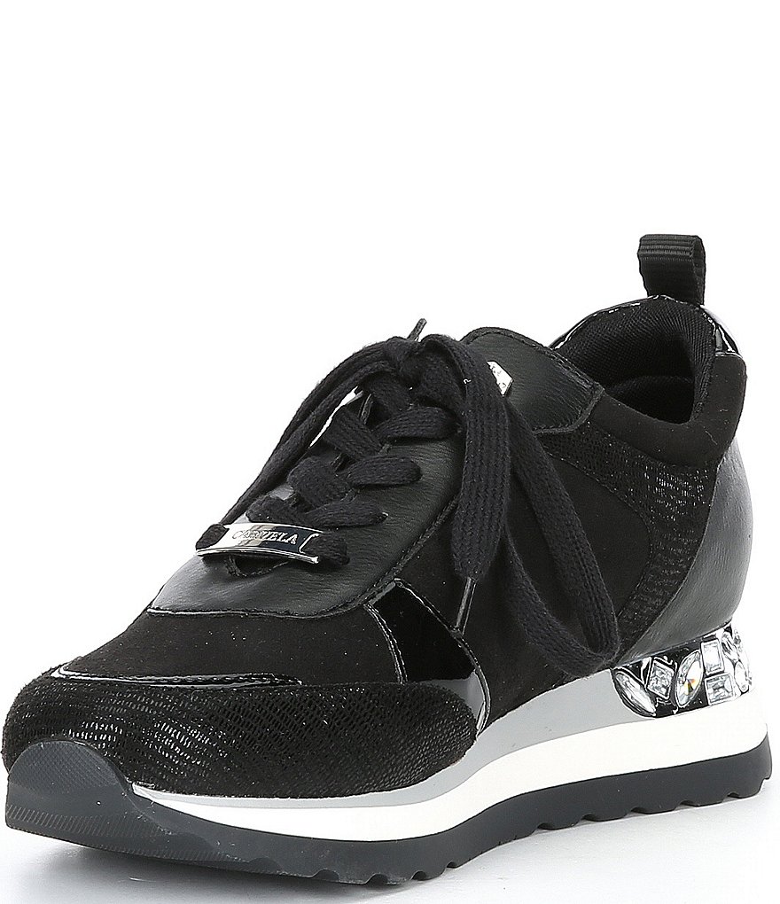 Donald Pliner Pelham Neoprene Mixed Leather Slip-On Wedge Sneakers