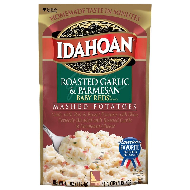 Idahoan Roasted Garlic & Parmesan Baby Reds Mashed Potatoes 4.1oz