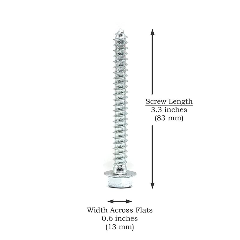 Pad Kit - Zinc - Grade 5 Steel Lag Bolts (10) and Mastic Pads (5) for Roof Antennas, TV Mounts, Tripods, and Satellite Dish Installation