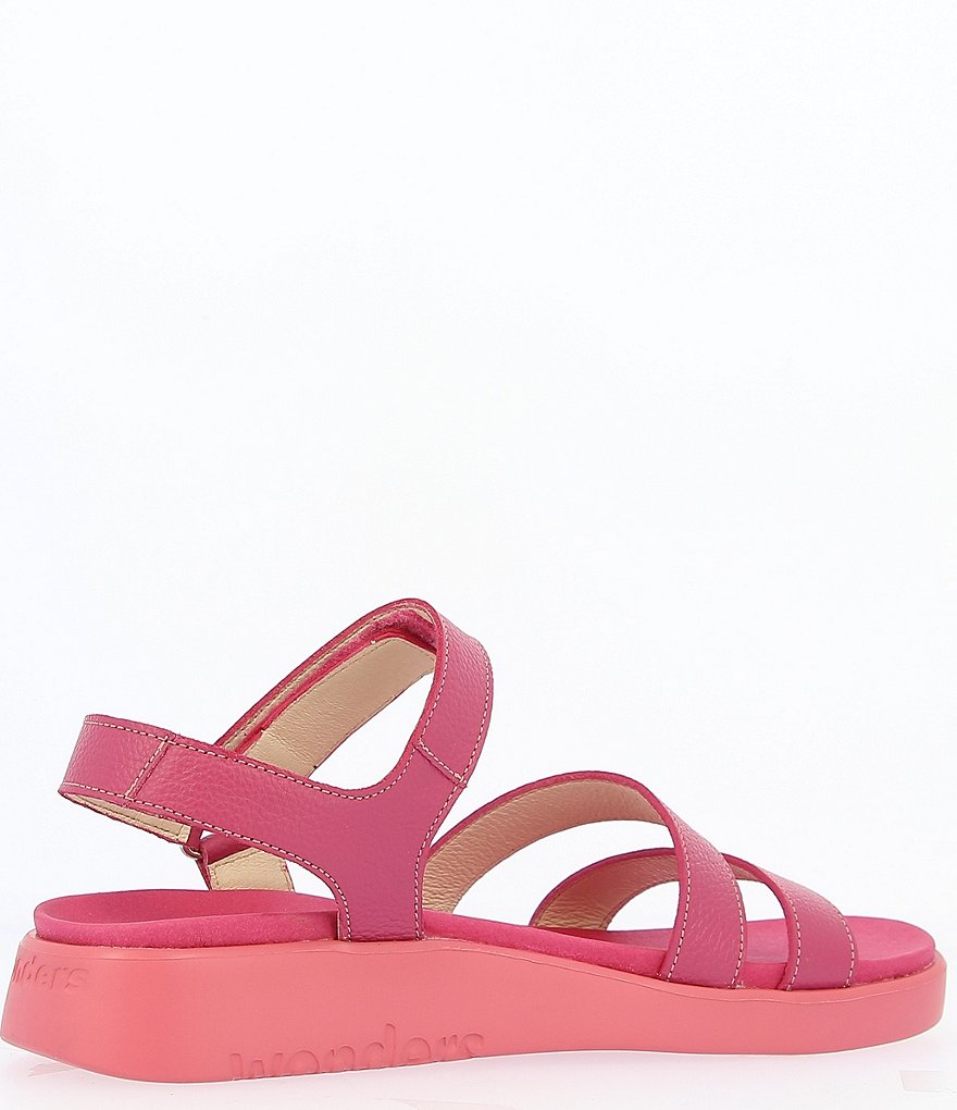 Wonders Peach Leather Lightweight Wedge Sandals