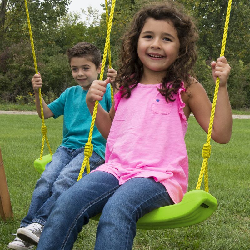 Swing-N-Slide Plastic Molded Swing Seat with Rope - Green